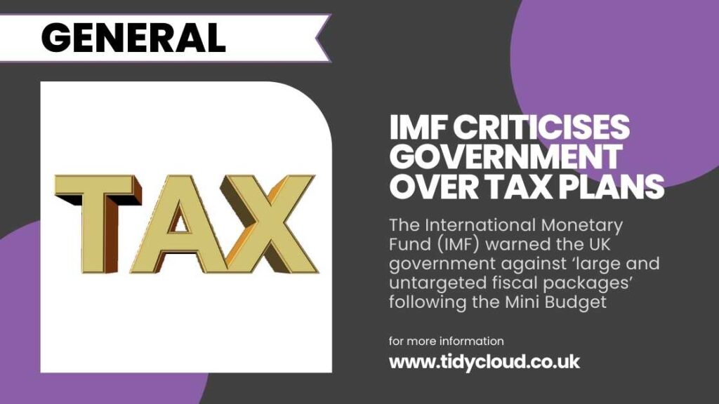 IMF Criticises UK Tax Plans